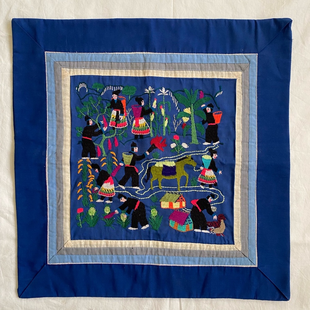 Asian embroidered pillowcase